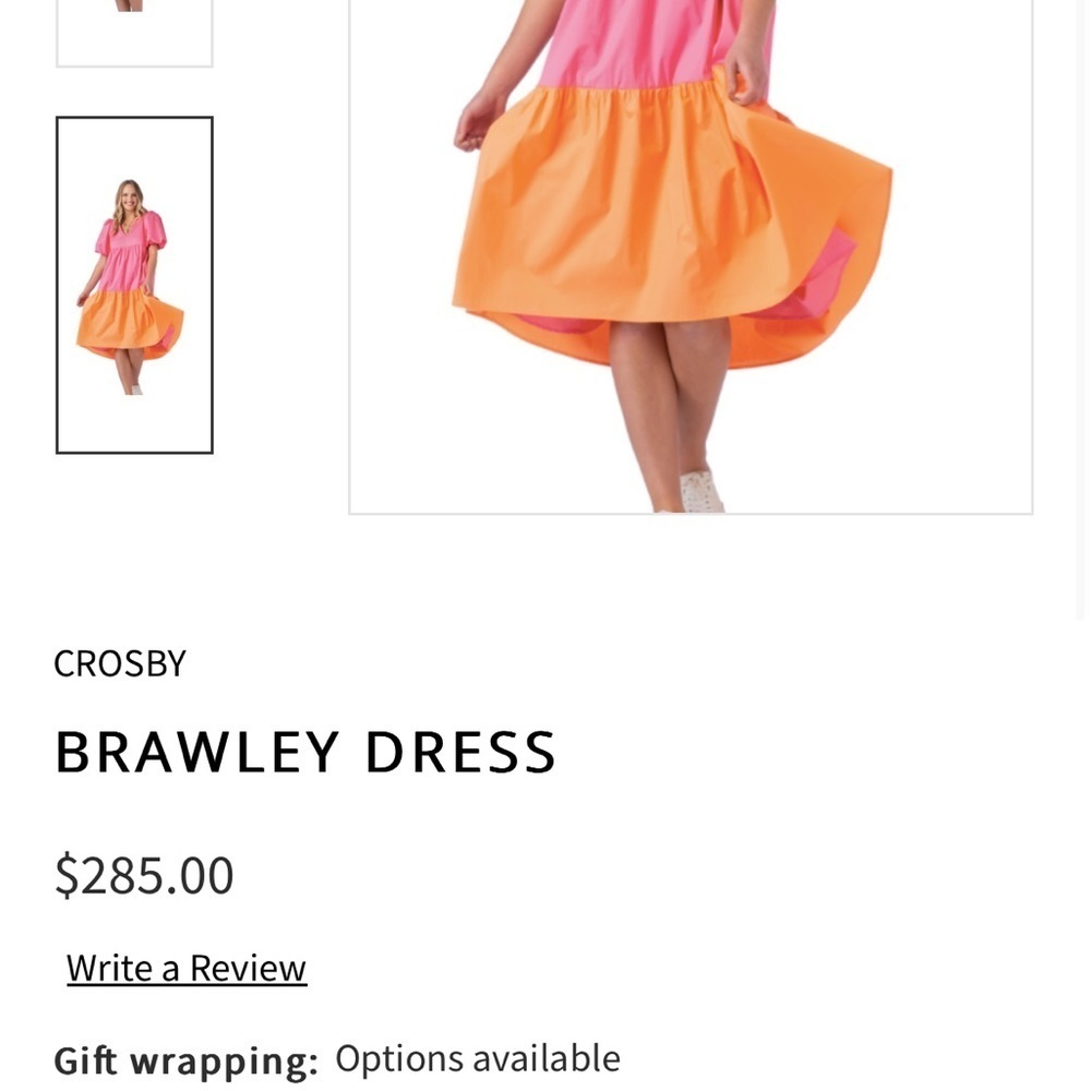 Crosby Hot Pink and Orange Brawley Dress - Picture 3 of 15